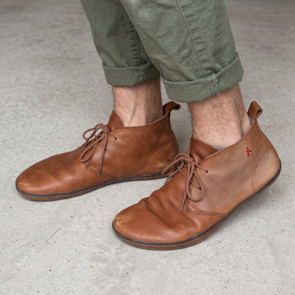 Vivobarefoot Soul of Africa Gobi Boots 44 Brown Leather Minimalist Chukka